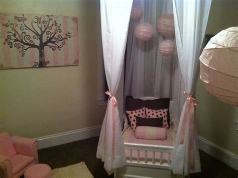 However, you can make a fabulous canopy bed fairly easily and cost effectively using nothing more than curtain rods and draperies or fabric! Kinleys room. DIY canopy bed using curtain rods mounted to ...