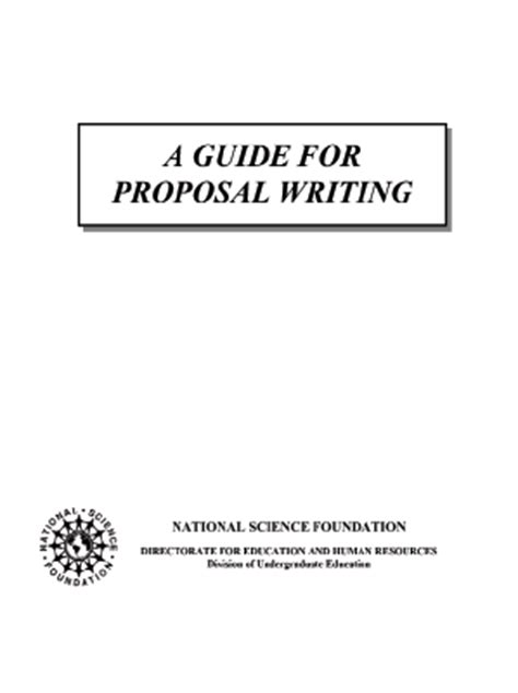 Sample proposal for process improvement. A Guide for Proposal Writing nsf04016