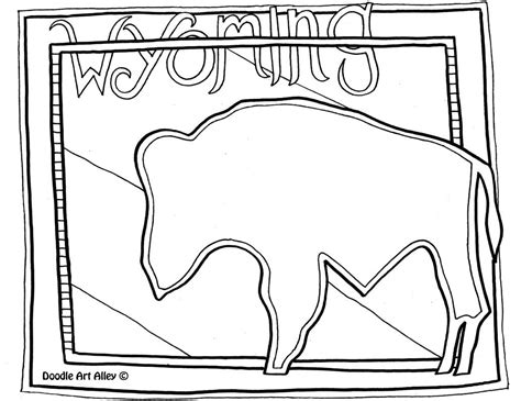 Learn about the roaring 20s through coloring pages, pictures, music and videos. Wyoming Coloring Page by Doodle Art Alley | Coloring pages ...