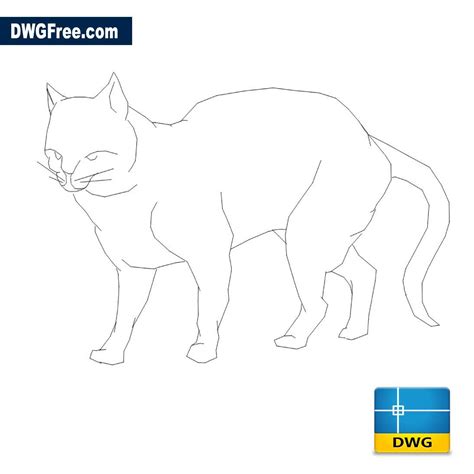 Real fun of drawing animals is actually drawing them and i show you how. Cat in 2D DWG  Drawing 2020  - in AutoCAD FREE 2D. DwgFree