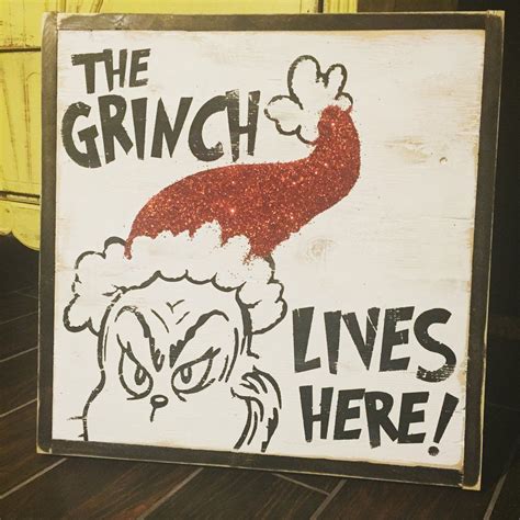 Maybe you would like to learn more about one of these? The Grinch Lives Here | Christmas paintings, Grinch ...