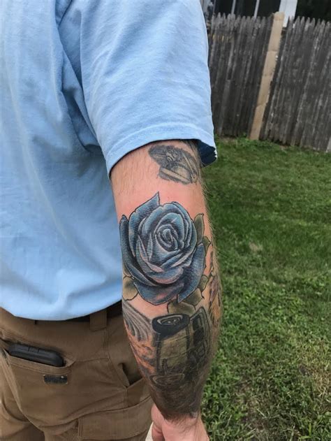 Rose tattoo on elbow for guys | fresh 2017 tattoos ideas. Rose Elbow Tattoo - Best Tattoo Ideas