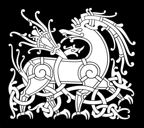 Black and white viking style art of a tiger. Jonas Lau Markussen — The Anatomy of Viking Art: Ringerike ...