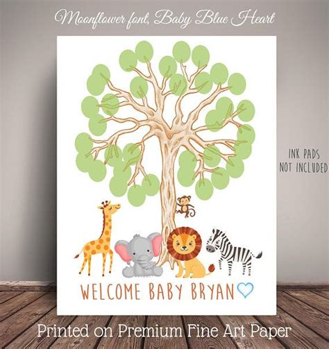 See more ideas about baby shower, baby shower fingerprint, baby shower guest book. Fingerprint Jungle Safari Baby Shower Guest Book ...