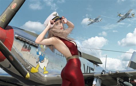 Collection of aviation pin up and nose art copyrights belong to their respective owners. Wallpaper mustang, girl, pinup, aircraft, art, model, hibikirus, p51, daz3d images for desktop ...