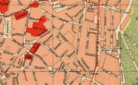 Landmarks and monuments on the map. Old Map of Seville Sevilla Spain 1904 Vintage Map ...