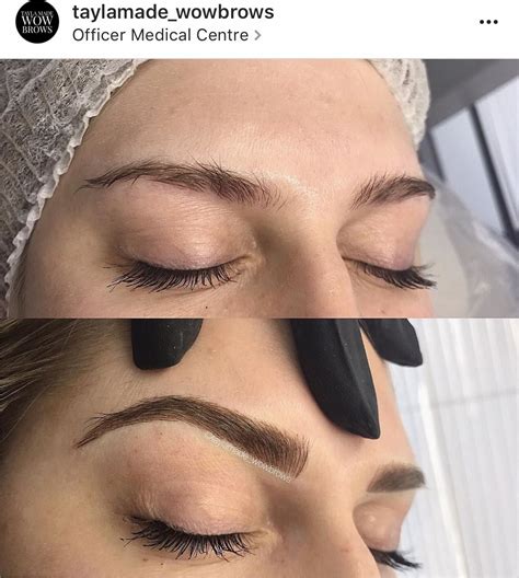 I'm not sure that i could trust someone to do this permanently, but with henna ink i think this would be awesome to try! Brow tattoo Melbourne Hair Stroke / Feather Touch ...