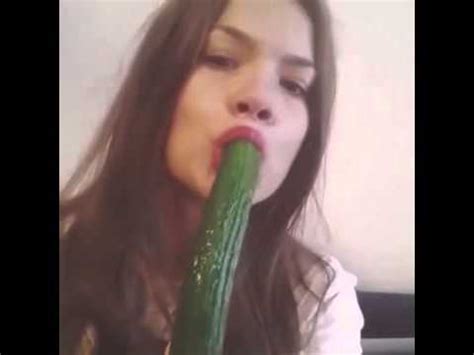It don't necessarily have to be you in the video. Hot girl swallows cucumber - YouTube
