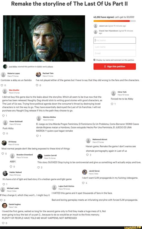 We give them the freedom to make their own. Remake the storyline of The Last Of Us Part II 42,292 have ...
