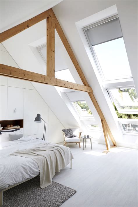 The farmhouse kitchen table is not going to be living in the attic though. Attic bedroom with lots of natural light, exposed wood ...