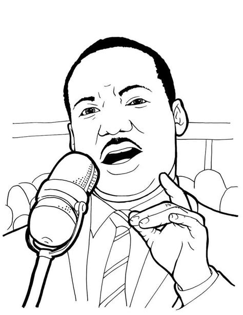 This coloring book page features a picture of dr. Martin Luther King Jr Day Coloring Pages