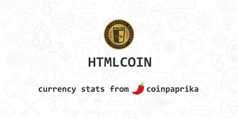 The calculator will return the total market cap value in usd. HTMLCOIN (HTML) Price, Charts, Market Cap, Markets ...