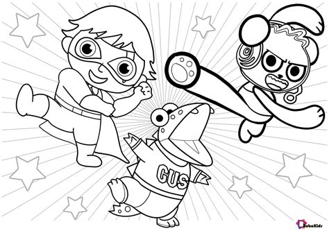 Trending coloring pages last 7 days. Ryan's world printable coloring page | BubaKids.com
