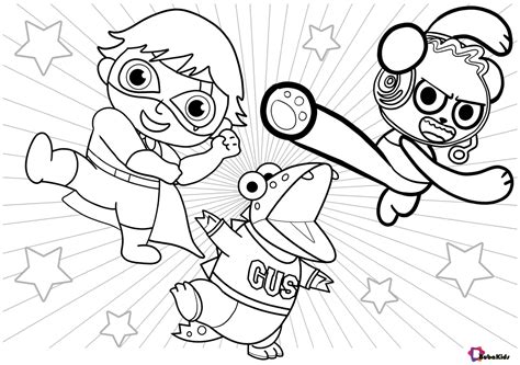 Contoh how to draw a super hero boy ryan from ryan toys review drawing for. Ryan's world printable coloring page | BubaKids.com