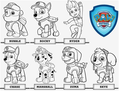 Ryder, chase, rubble, marshall und andere helden. Malvorlagen Paw Patrol Everest