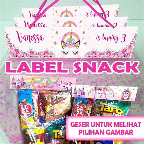 Mesin pengemas ini sangat cocok untuk industri makanan dan industri lainnya yang membutuhkan pengemasan produk. LABEL PLASTIK SNACK TEMA UNICORN ULTAH / ULANG TAHUN LEBAR ...