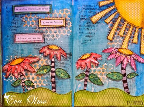 La magia de mi jardín (libro). El caracol verde: Mixed Media Libro alterado: "Mi jardín"