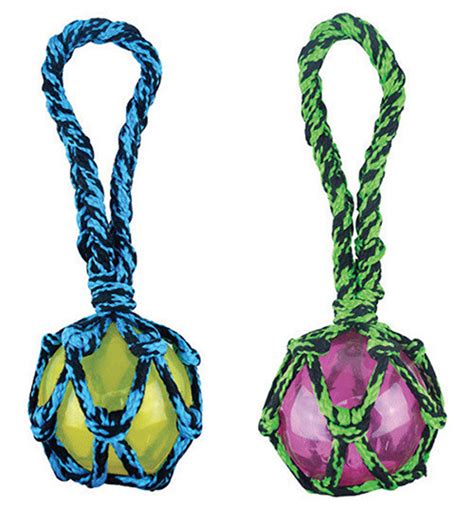 Knots are made with paracord as it can be easily weaved, tied into a ball or a smaller structure and can be unraveled quickly in cases of emergency ,more here. Paracord Rope Tug with Squeaker Ball