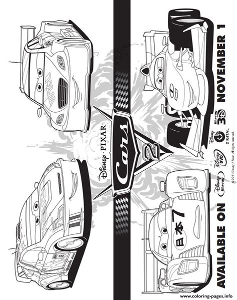 To get more picture similar to the image given above you could browse the next related images widget on the bottom of the page or perhaps surfing by category. Cars 2 Disney Four Cars Coloring Pages Printable