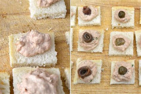 Prendere una fetta di pan carrè integrale, ricoprirla con tagliare la fetta di pane a rettangoli della dimensione desiderata e decorare ciascuna tartina con una fettina di tonno o. » Tartine al tonno - Ricetta Tartine al tonno di Misya