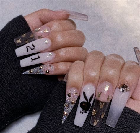 Chic and cute ideas range from pastel colors to vibrant shades and tropical fruits to beautiful beaches. Playboy nails in 2020 | Best acrylic nails, Long acrylic ...
