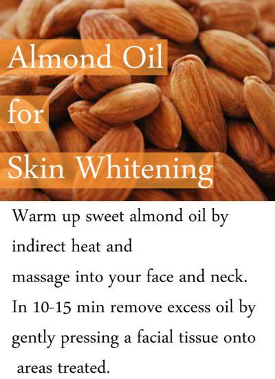 It not only softens up rough or dry skin, but almond oil also creates protective layer on the face. How to Use Almond Oil for Skin Whitening -9 DIY to Lighten ...