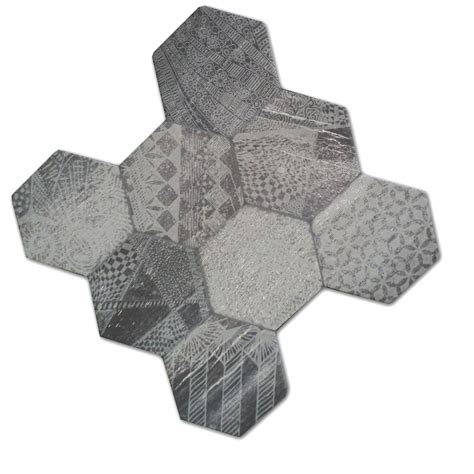 70er fliesen acro hueso 15x15 cm. MUSTER Bodenfliesen Hexagon Sechseck Fliesen Hologram ...