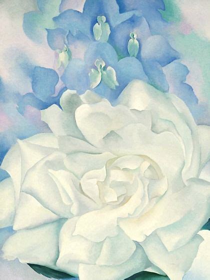 White rose with larkspur art print by georgia o'keeffe, overall size: What designer isn't just a little inspired by Georgia O ...