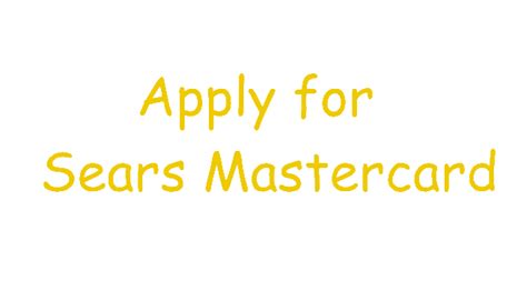 Submit an application for a sears credit card now. How to Apply For Sears Master Card