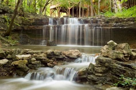 The cozy cabin rentals at cabins at green mountain resort provide the perfect atmosphere for relaxing in between your branson activities. Waterfall in Branson, MO @ The Cabins at Green ...