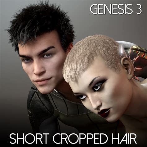 Contrary to a common belief it's not so hard to keep your cropped curls neat and pretty. Short Cropped Hair for Genesis 3 Male and Females | Hair ...