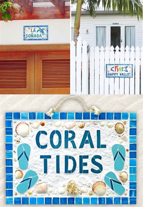 I most definitely will be using your help in making my own. Coastal & Beach Cottage Style House Name Plaque Sign Ideas ...