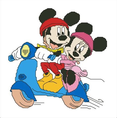 14 count, 25 3/4 inches wide x 22 7/8 inches high 16 count, 22 5/8 inches wide x. Mickey and Minnie - Counted cross stitch patterns and charts