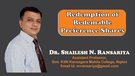 Investors can exchange convertible preferred shares for a fixed number of common shares at a set price, the conversion price. Redemption of Redeemable Preference Shares By Dr. Shailesh ...