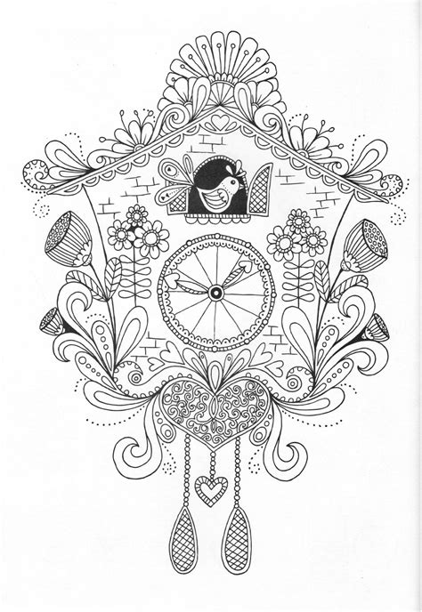 Printable cuckoo clock coloring page. Cuckoo clock coloring page | Kleurplaten, Kleurboek ...