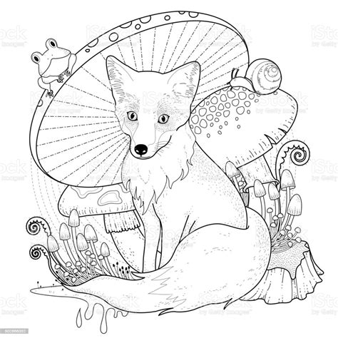 We have put together a large collection of coloring pages for children. Adorable Fox Coloring Page Stock Illustration - Download ...