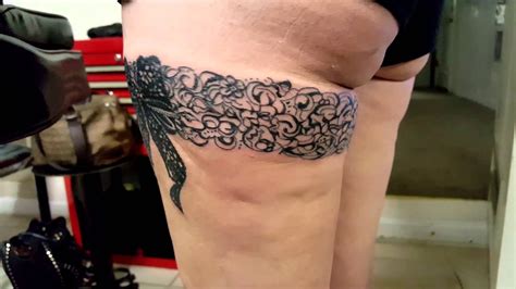 Country garter tattoo on side thigh. Sexy Garter tattoo by Walt Dizal - YouTube