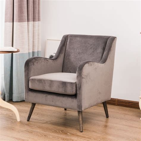 These chairs provide ample space that is ideal for relaxing after a hard day at work, or simply snuggle in with a good book. Marcius Single Seat Velvet Accent Chair - Grey ...