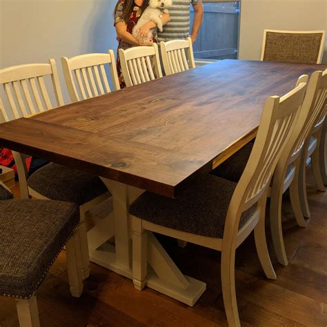 For sale rustic farm style wood dining table furniture this is. This is an eight quarter Black Walnut dining room table I ...