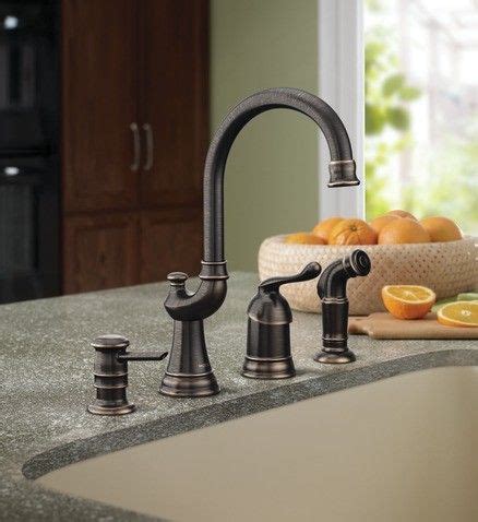 Touchless kitchen faucets with motionsense™ feature touchless activation, allowing you to easily turn water on and off with the wave of a hand. Moen Muirfield Mediterranean bronze one-handle high arc ...