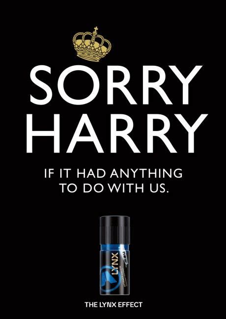 Sorry Harry by Lynx Advertising. | Print ads, Clever advertising, Print advertising