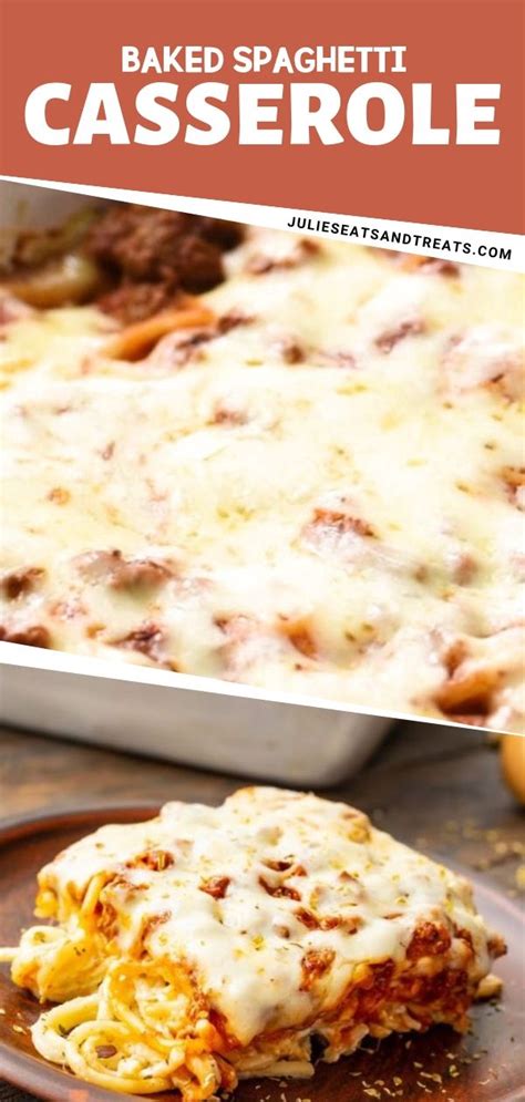 This easy baked spaghetti has ground beef, marinara sauce, a middle layer of creamy pesto 1 pound pasta, such as spaghetti or linguini 1 tablespoon olive oil 1 medium onion, chopped 1 pound lean ground beef 6 cups marinara sauce, see our homemade marinara sauce recipe (or substitute. BAKED SPAGHETTI CASSEROLE | Easy baked spaghetti recipe ...