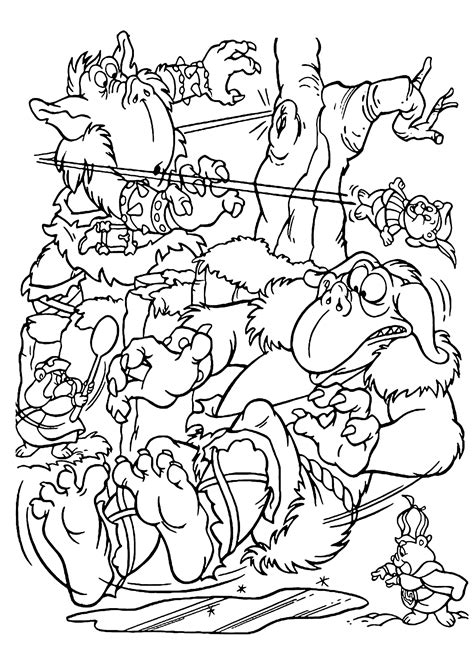 Coloring pages gummy bears invite little artists to visit the wonderful world where fabulous creatures live together with people. Goblins from Gummi bears coloring pages for kids ...