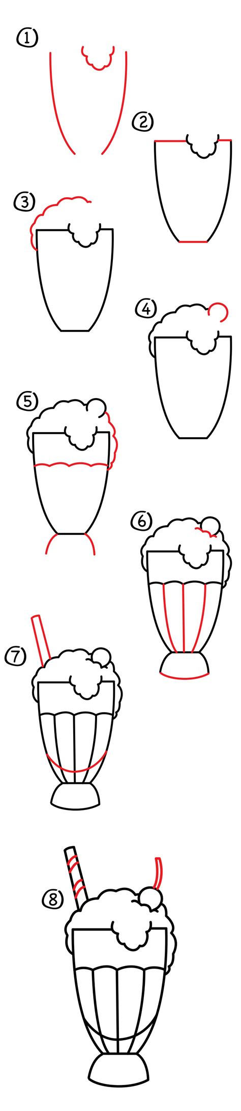 1.draw a circle first, this is the bee's head. How To Draw A Milkshake - Art For Kids Hub