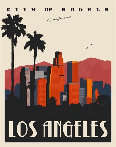 This is a tourism advertisement of twa featuring los angeles, california in the 1950's. Los Angeles • California | Vintage poster art, Travel ...