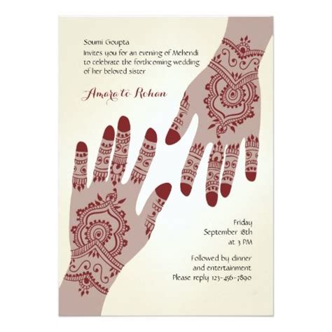 Template card invitation invitation card invitation template card template blank blank card blank template blank invitation decoration decorative ornament ornate ornamental decor classic background element symbol floral elegance vintage elegant retro flower wedding classical save the date colorful. Henna Hands Invitation | Zazzle.com | Invitations, Wedding ...