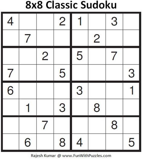 We did not find results for: 8x8 Classic Sudoku (Fun With Sudoku #166) in 2020 | Sudoku ...