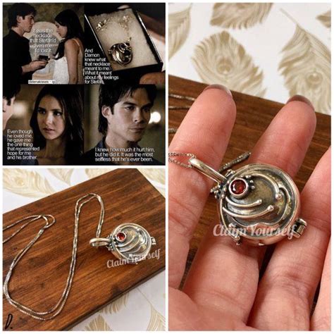 This necklace is silver plated and full of vervain. Die Vampire Diaries Elena Gilbert Halskette Medaillon ...