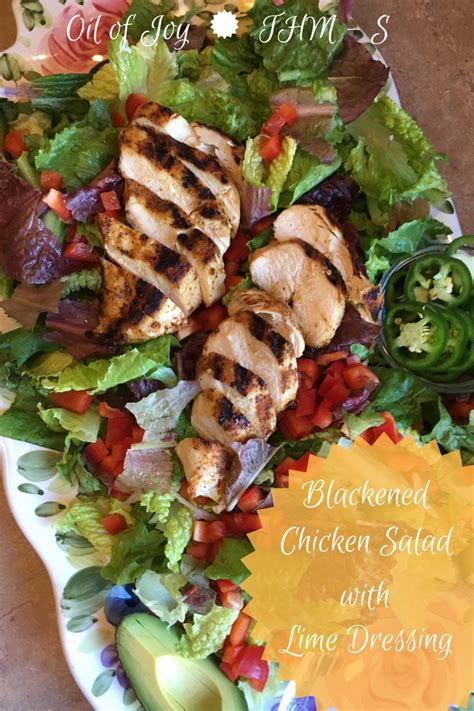 The blackened steak seasoning gives your chicken a gret flavor, and chicken is lower in saturated fat than steak. Blackened Chicken Salad with Lime Vinaigrette - Oil of Joy