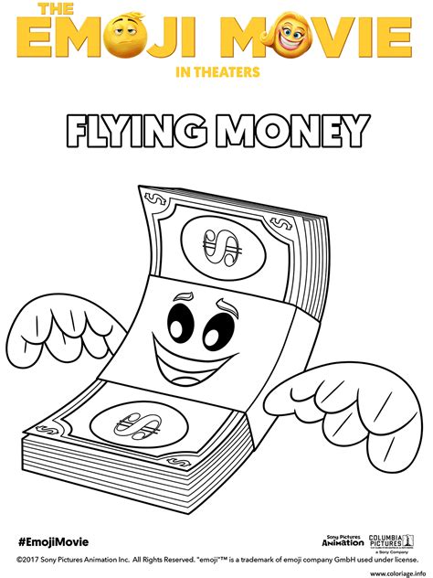 Kids coloring book for cartoon coloring game. Coloriage Flying Money Emoji Monde Secret Des Emojis ...